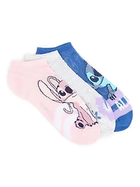 Chaussettes invisibles Stitch pour femmes, paquet de 3, tailles 4-10