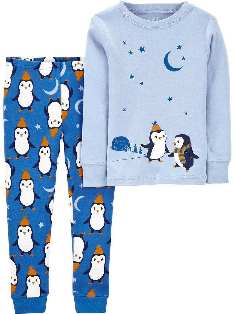 Child of Mine made by Carter's Infant Boys' Cotton  2-Piece Pyjama -Penguin