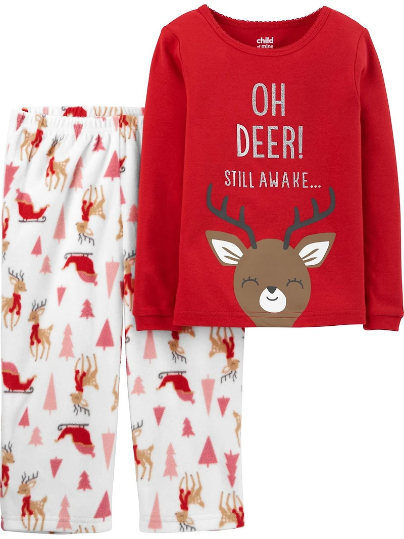 Child of Mine made by Carter's Girls' 2-piece Fleece Pajama - Reindeer