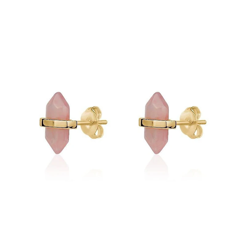 Luxury Designs Rose Quartz Necklace and earring set