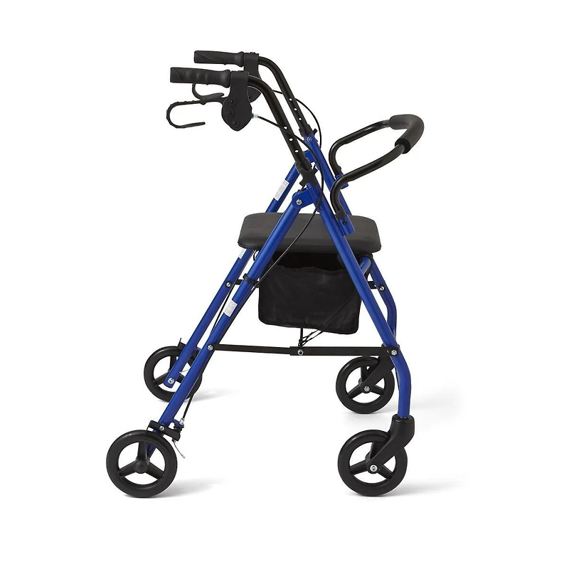 Déambulateur Medline Basic en acier avec roues de 6", bleu