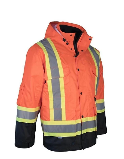 Parka de sécurité d'hiver Forcefield 6-in-1 Hi Vis avec veste bombardier amovible