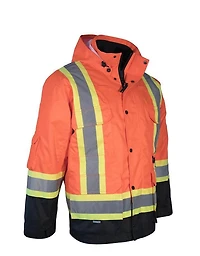 Parka de sécurité d'hiver Forcefield 6-in-1 Hi Vis avec veste bombardier amovible