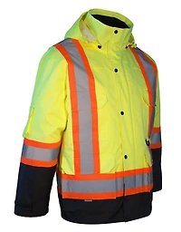 Forcefield 6-in-1 Hi Vis Winter Safety Parka with Removable Bomber Jacket