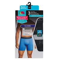 Paq. de 3 caleçons boxeurs respirants en micromaille Fruit of the Loom pour hommes Tailles Petit à TG