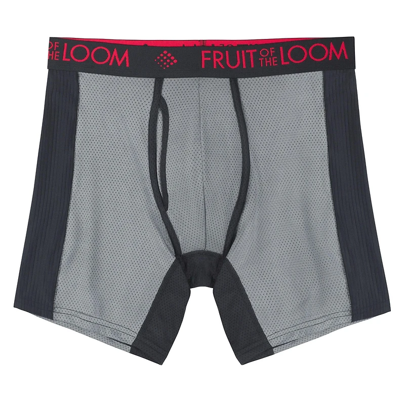Fruit of the Loom Men's Breathable with Ultra Flex Boxer Briefs, 3-Pack