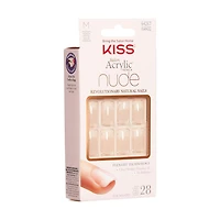 Kiss Salon Acrylique - Nude à couper le souffle français - faux ongles, 28 comptes, court French manucure,faire chez soi