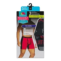 Caleçons boxeurs respirants Ultra Flex Fruit of the Loom pour hommes, paquet de 3