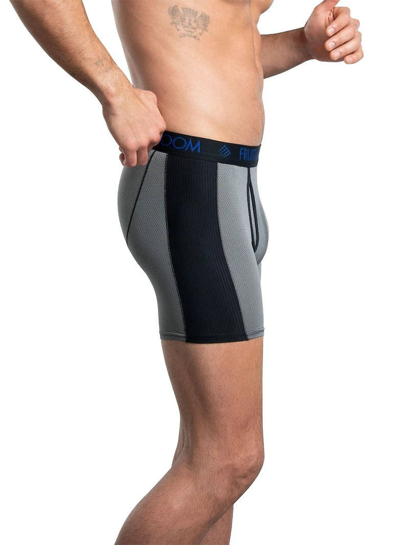 Caleçons boxeurs respirants Ultra Flex Fruit of the Loom pour hommes, paquet de 3