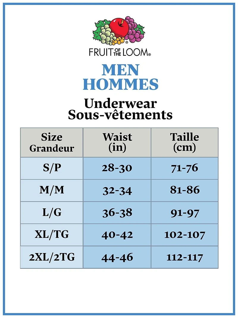 Caleçons boxeurs respirants Ultra Flex Fruit of the Loom pour hommes, paquet de 3
