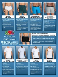 Caleçons boxeurs respirants Ultra Flex Fruit of the Loom pour hommes, paquet de 3