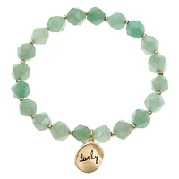Luxury Designs Faceted Aventurine “Lucky” stretch bracelet