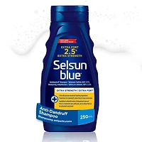 Selsun Blue 2.5% Extra Strength Anti-Dandruff Shampoo, Clinically Proven Selenium Sulfide, Dandruff Treatment, Seborrhea and Tinea Versicolor, Vitamin B3 to Promote Healthy Looking Hair, 250mL, 250mL