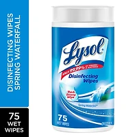 LYSOL® Disinfecting Wipes, Spring Waterfall, 75 Count, 75CT