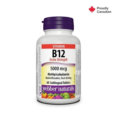 Webber Naturals Vitamine B12 5000 Mcg Ultra-Fort