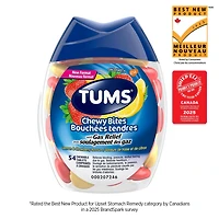 TUMS Chewy Bites with Gas Relief Lemon and Strawberry Flavours, Antacid and Anti-Gas 54ct