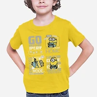 Minions Boy's basic tee shirt. This boys crew neck tee shirt has short sleeves and a trendy print and, Sizes 4 to 16