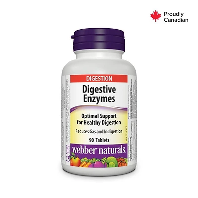 Webber Naturals Enzymes digestives Aide à la Digestion, 90 comprimés