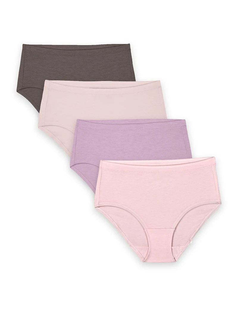Fruit of the Loom Women's Ultra Soft Modal Low-rise Brief, 4-Pack, Sizes: 9-13
