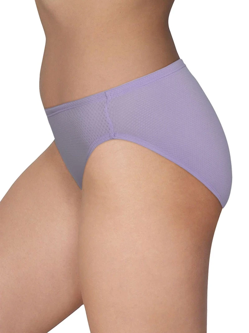 Fruit of the Loom Women's Breathable Micro-Mesh Assorted Hi-Cut Underwear, 4-Pack