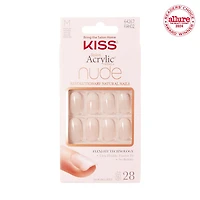 Kiss Salon Acrylique - Nude à couper le souffle français - faux ongles, 28 comptes, court French manucure,faire chez soi
