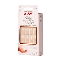 Kiss Salon Acrylique - Nude à couper le souffle français - faux ongles, 28 comptes, court French manucure,faire chez soi