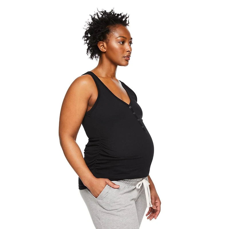 Débardeur à col henley avec boutons pression Paisley Sky Maternité