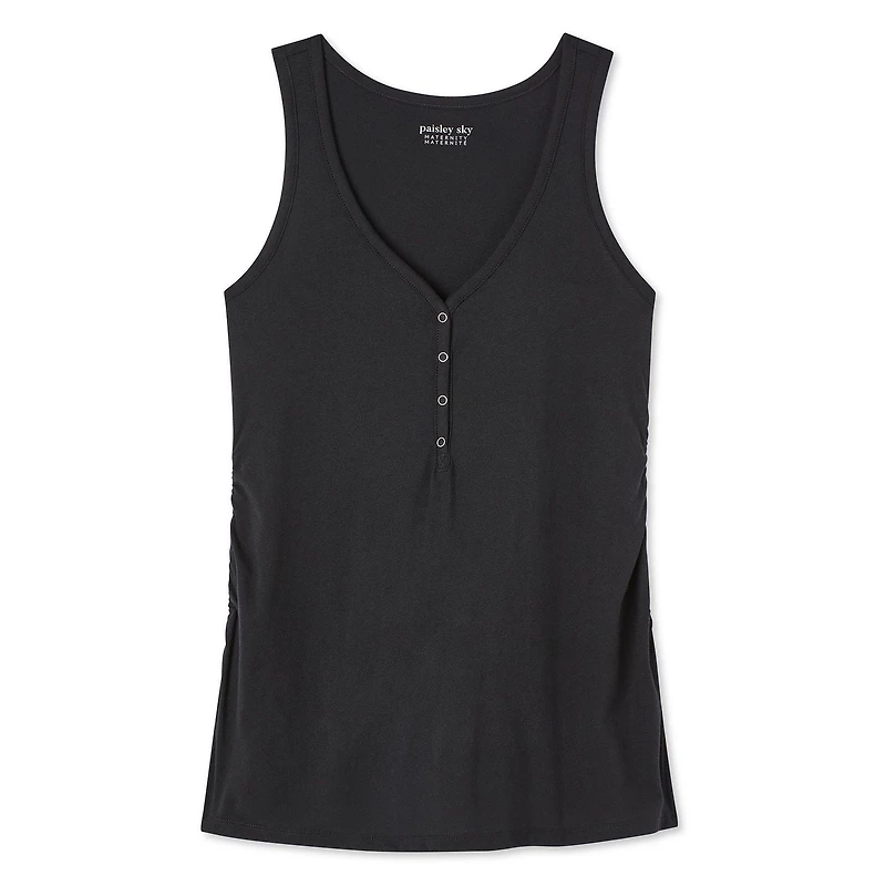 Paisley Sky Maternity Snap Henley Tank