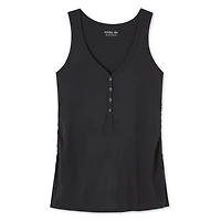 Paisley Sky Maternity Snap Henley Tank