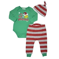 Dr Seuss Infants 3 piece bodysuit, long pant and hat outfit