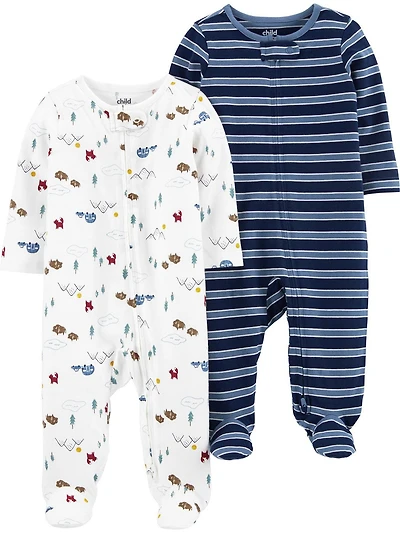 Tenue avec pyjamas pour nouveau née garcon Child of Mine made by Carter’s – marin