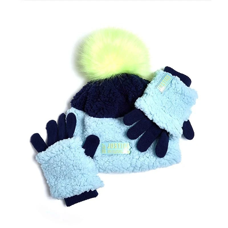 Ensemble 2 pièces de chapeau en sherpa de marque Justice™ avec gants assortis