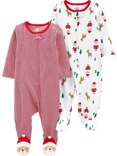 Child of Mine made by Carter's Infant Girls' Sleep N Play 2 Pack - Holiday
