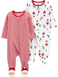 Child of Mine made by Carter's Infant Girls' Sleep N Play 2 Pack - Holiday