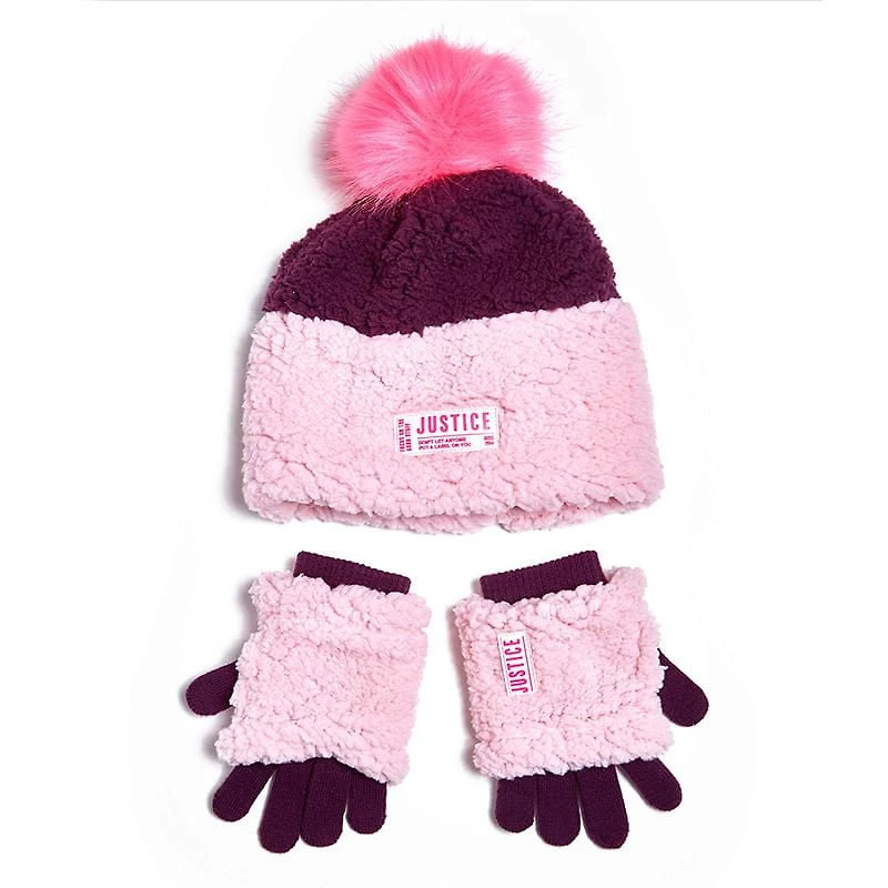 Justice™ Brand Sherpa Hat with Matching Gloves 2 Piece Set