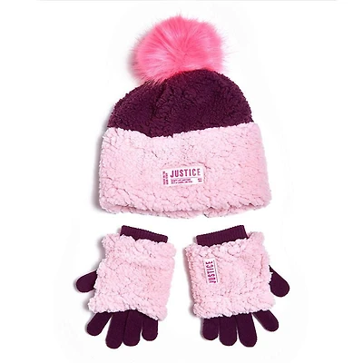 Justice™ Brand Sherpa Hat with Matching Gloves 2 Piece Set