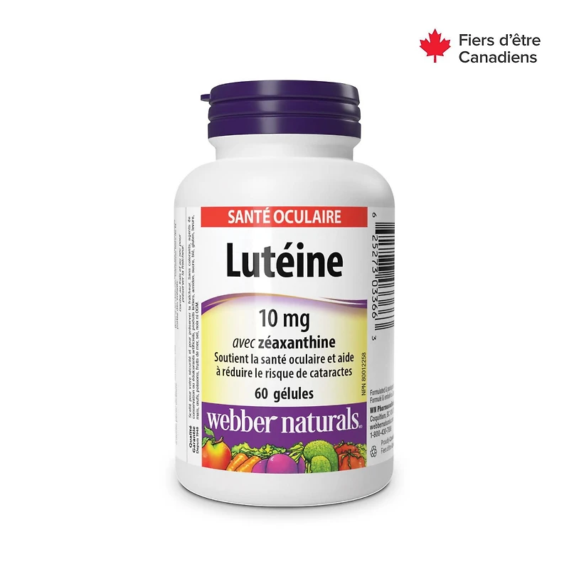 Webber Naturals Lutéine avec Zéaxanthine, 10 mg