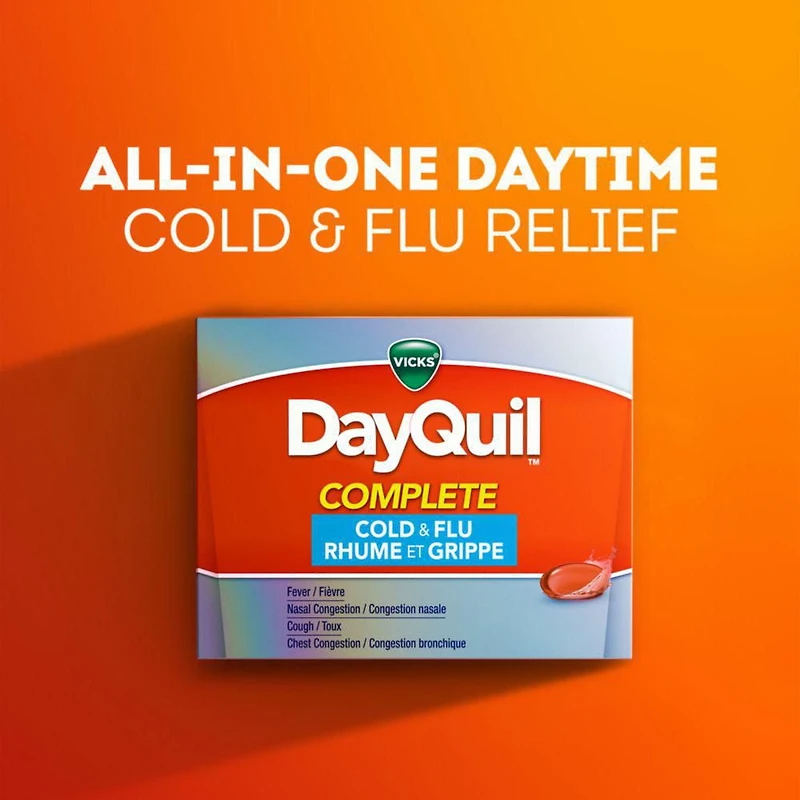 Médicament DayQuil COMPLETE contre le rhume et la grippe
