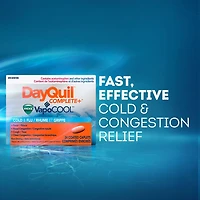 Vicks DayQuil COMPLETE + VapoCOOL rhume/grippe, jour sans somnolence : toux, fièvre, mal de gorge, congestion des sinus/bronchique, douleur sinus