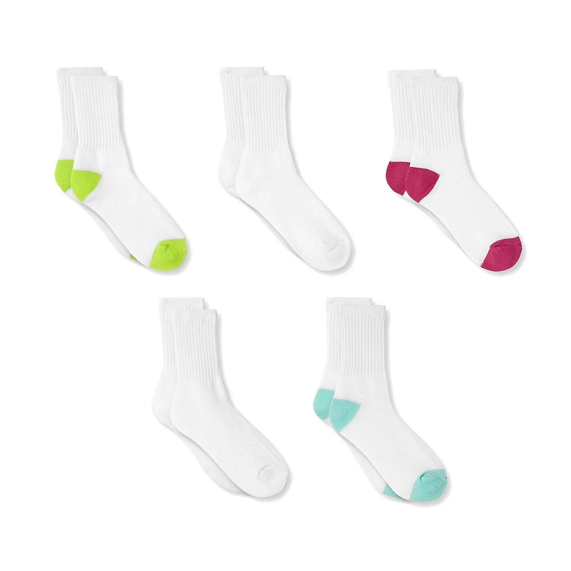 Athletic Works Girls' 10-Pack Crew Socks