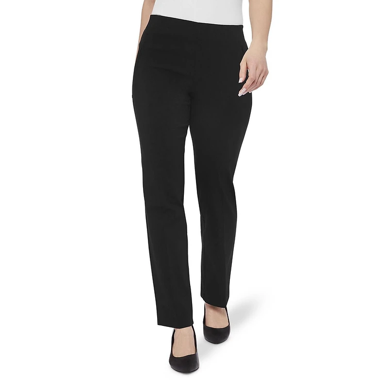 Pantalon habillé enfilable et confortable à jambes droites en bengaline de George pour dames