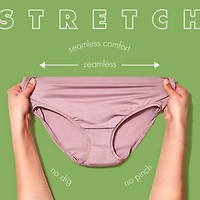 Fruit of the Loom 360 Stretch Seamless Low-Rise Brief Panty, 4-Pack