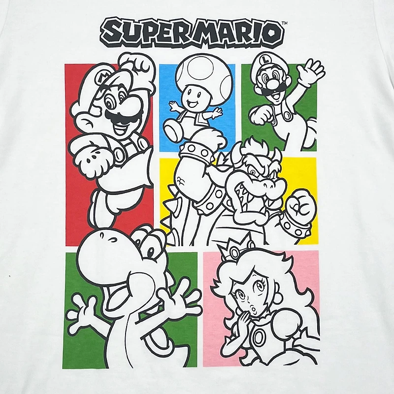 Super Mario Ladies Super Mario Neon Boxes T-shirt à manches courtes pour junior