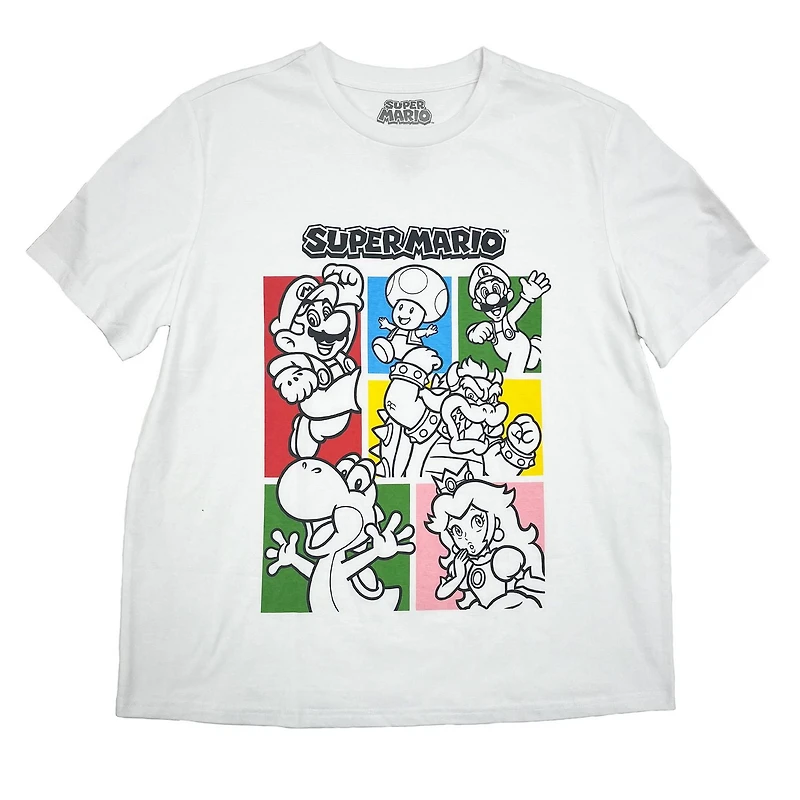 Super Mario Ladies Super Mario Neon Boxes T-shirt à manches courtes pour junior