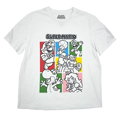 Super Mario Ladies Super Mario Neon Boxes T-shirt à manches courtes pour junior