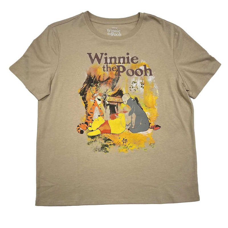 Disney Ladies Winnie N Friends Short Sleeve Crew, Size: XS-XL