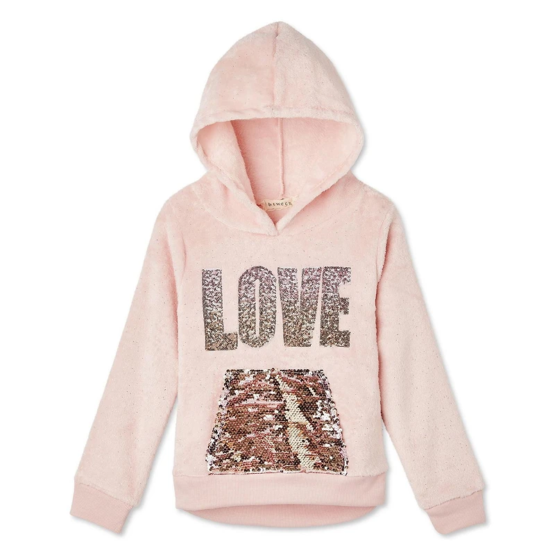 Btween Girls' Graphic Sequin Hoodie