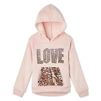 Btween Girls' Graphic Sequin Hoodie