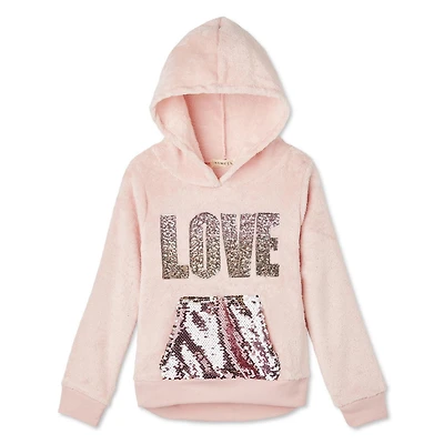 Btween Girls' Graphic Sequin Hoodie