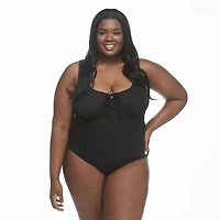 Maillot de bain 1 pièce avec dentelle George Plus pour femmes